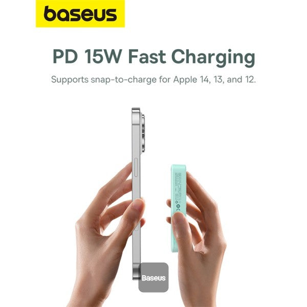 Baseus MagPro 5000mAh Wireless Fast Charging Power Bank PD 20W With Magnetic Stand - Blue