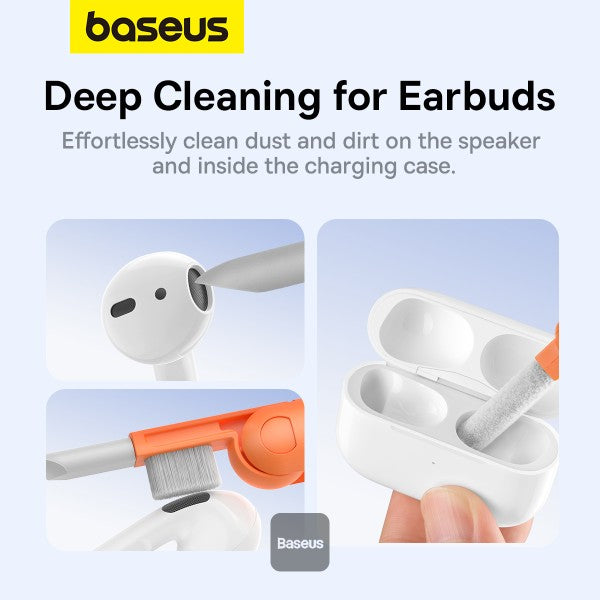 Baseus 8-in-1 Multi-Functional Cleaning Kit for Laptop Screen Keyboard and Earbuds - White