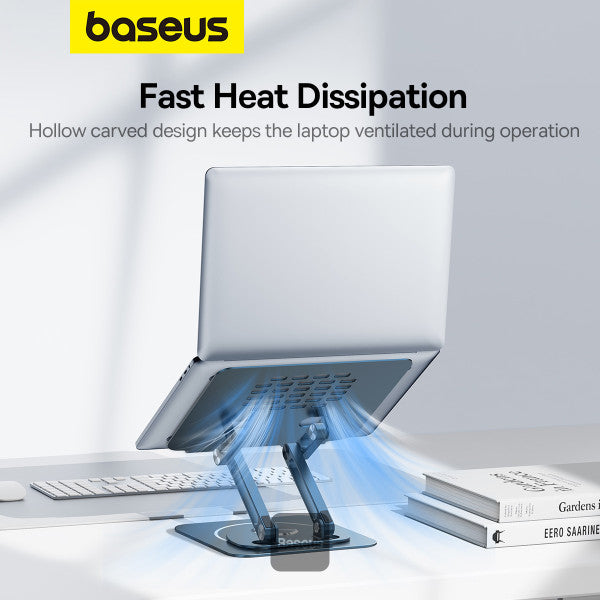 Baseus Foldable Stand For Laptop and iPad Tablet | 360 Degree Rotatable (Three-Fold Version) - Grey