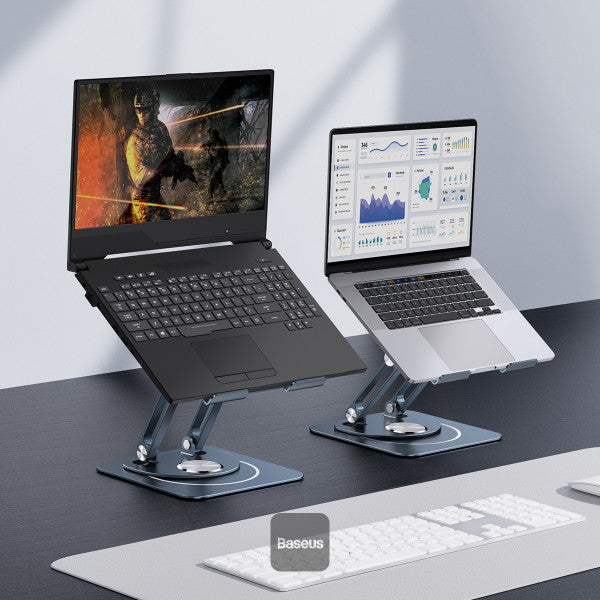 Baseus Foldable Stand For Laptop and iPad Tablet | 360 Degree Rotatable (Three-Fold Version) - Grey