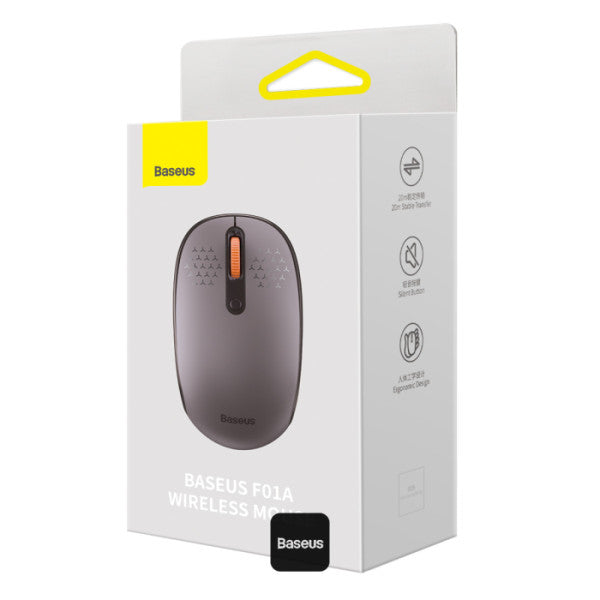 Baseus F01B Tri-Mode Wireless Mouse | Lightweight Silent Buttons DPI-800 1000 1600 - Gray