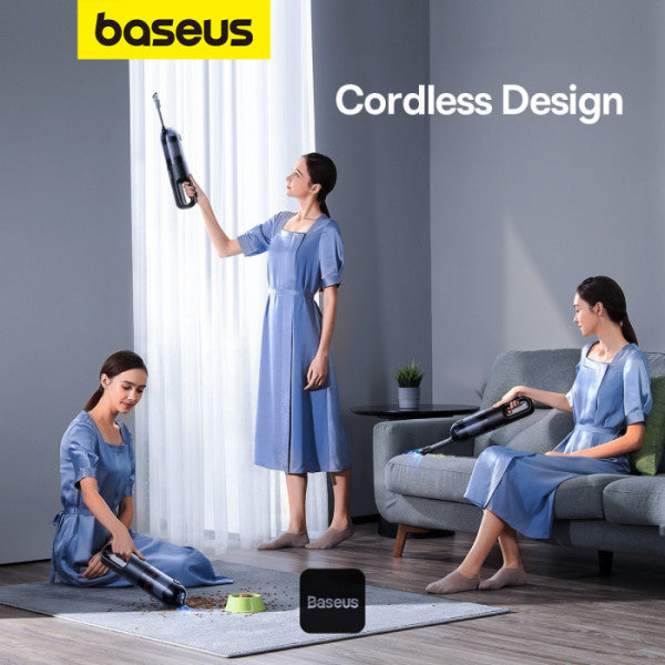 Baseus AP01 Wireless Handy Vacuum Cleaner with Disposable Dust Bags for Home & Car | Rechargeable 5000 Pa - Black
