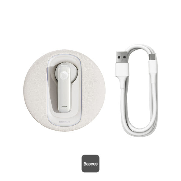 Baseus C-Mic CM10 Solar Charging Single Ear Wireless Earphone for Car - White