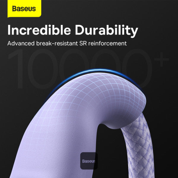 Baseus Flash Series II 100W Fast Charging Multi Cable 3 in 2 Cable | Type-C + USB-A To Type C + Lightning + Micro USB 12M - Purple