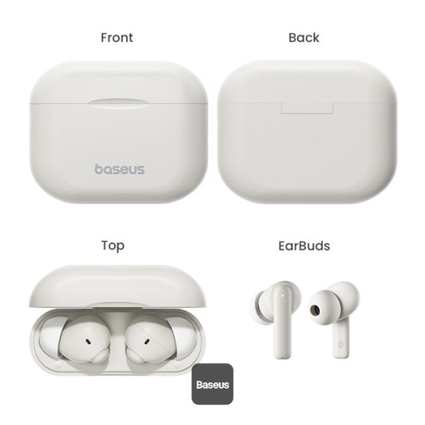 Baseus Bowie E17 True Wireless Bluetooth Earphones With Dual Mic ENC & Punchy Bass - Stellar White