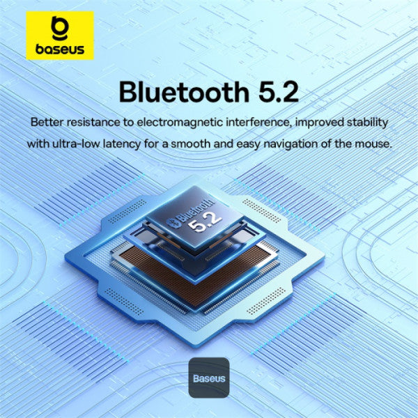 Baseus F02 Ergonomic Dual-Mode Wireless Mouse | Bluetooth 52 and 24Ghz Connectivity Silent Buttons 5 DPI Modes - Black