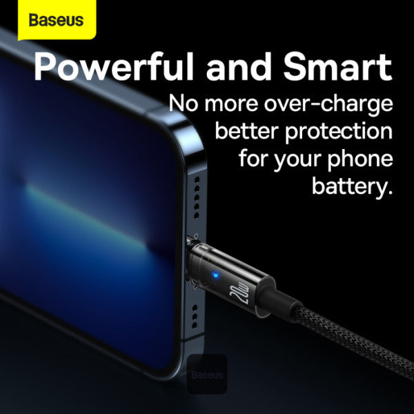 Baseus Explorer Series Auto Power Off Type-C to Lightning Cable - 20W PD Fast Charging Cable and 480Mbps Data Transfer 1M - Black