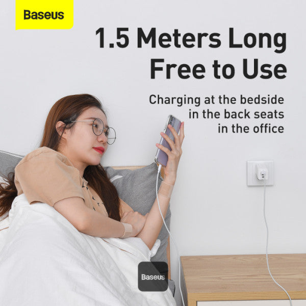 Baseus Simple Wisdom Data Cable Kit USB to Lightning 24A 2Pack 15M - White