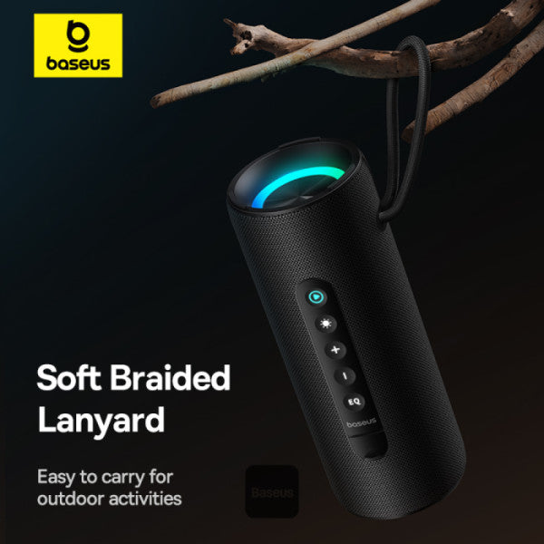 Baseus AeQur Series VO20 Bluetooth Speaker with Ambient RGB Light | BT 53 15H Playtime 15W Loud Stereo Sound Deep Bass - Black