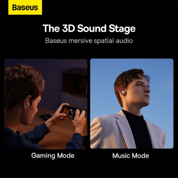 Baseus Bowie WM03 True Wireless Earphones - 38H Playtime Bluetooth 53 Ultra-Low Latency Fast Charging Case Immersive Audio - White