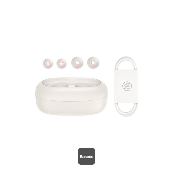 Baseus Bowie WM03 True Wireless Earphones - 38H Playtime Bluetooth 53 Ultra-Low Latency Fast Charging Case Immersive Audio - White