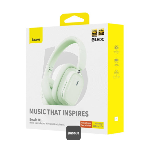 Baseus Bowie H1i Wireless Headphones - 100H Playtime ANC Headset - Green