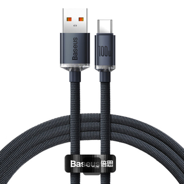Baseus Crystal Shine Series Cable USB-A to Type-C Fast Charge Data Cable 100W 5A 12M - Black