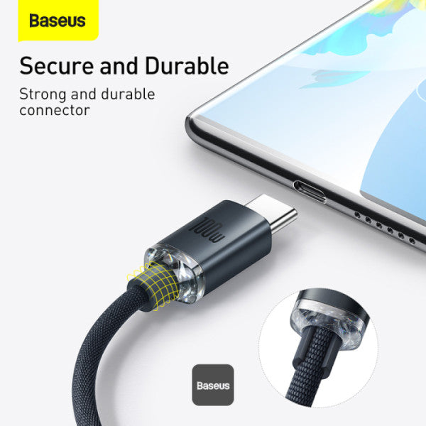 Baseus Crystal Shine Series Cable USB-A to Type-C Fast Charge Data Cable 100W 5A 12M - Black