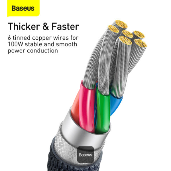 Baseus Crystal Shine Series Cable USB-A to Type-C Fast Charge Data Cable 100W 5A 12M - Black