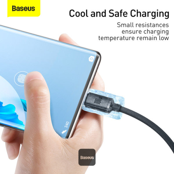 Baseus Crystal Shine Series Cable USB-A to Type-C Fast Charge Data Cable 100W 5A 12M - Black