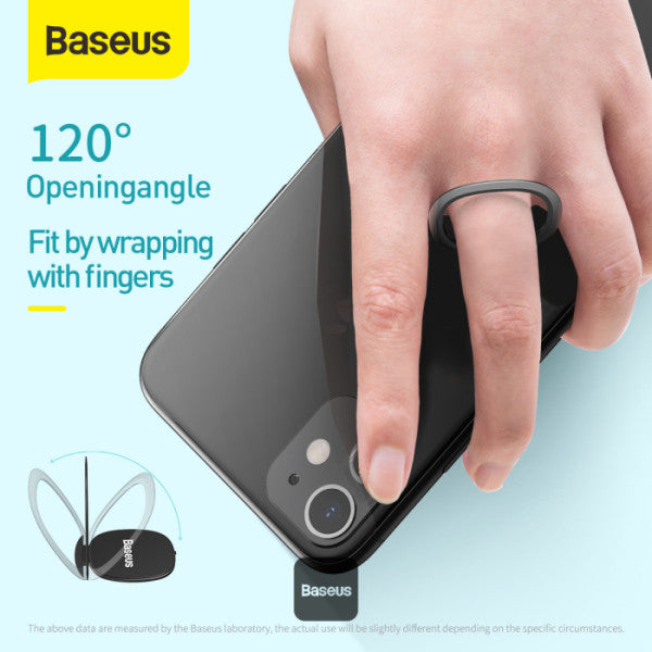 Baseus Invisible Phone Ring Holder | 360 Degree Rotating Metal Finger Grip Adjustable Phone Holder & Stand - Pink