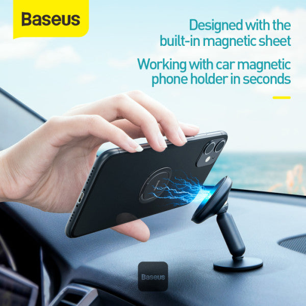 Baseus Invisible Phone Ring Holder | 360 Degree Rotating Metal Finger Grip Adjustable Phone Holder & Stand - Pink
