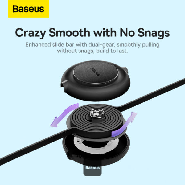 Baseus Bright Mirror 2 Series Retractable Cable | 3 in 1 Fast Charging Data Cable | USB-A to Type-C + Lightning + Micro | 35A | 11M - Black