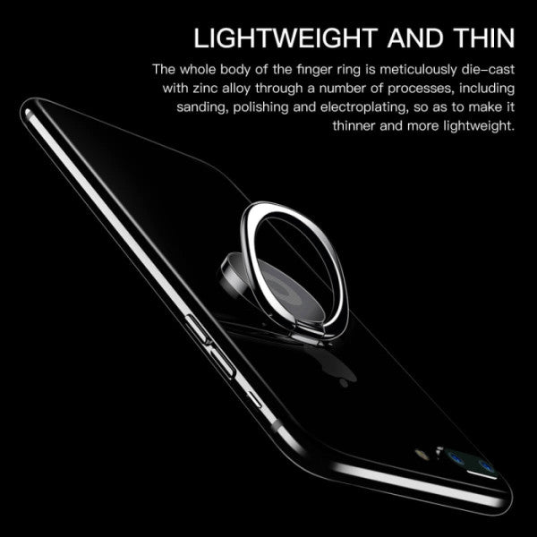 Baseus Privity Ring Holder | 360 Degree Rotating Metal Finger Grip Adjustable Phone Holder & Stand - Silver