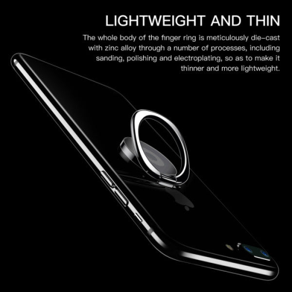 Baseus Privity Ring Holder | 360 Degree Rotating Metal Finger Grip Adjustable Phone Holder & Stand - Black