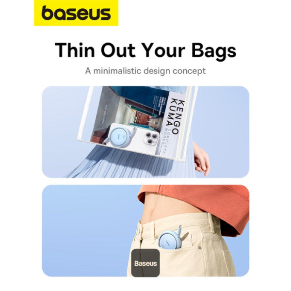 Baseus 100W Free2 Draw Mini Both-Way Retractable Type C to Type C Fast Charging Data Cable 1M - Blue