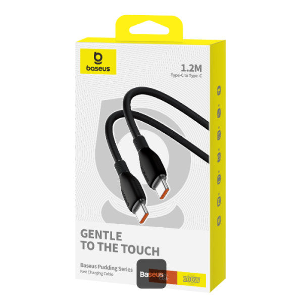 Baseus Pudding Series Fast Charging Cable With High-Speed Data Transmission Type-C to Type-C 100W 5A 12M - Black