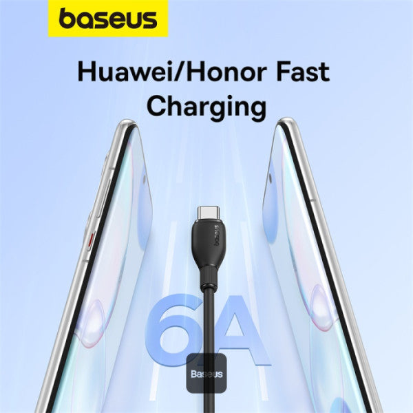 Baseus Pudding Series Fast Charging Cable With High-Speed Data Transmission USB-A to Type-C 100W 6A 12M - Black