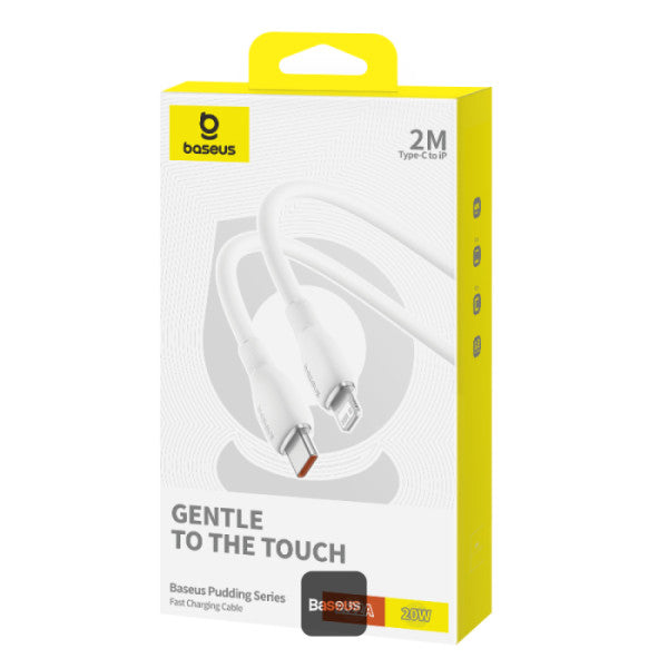 Baseus Pudding Series Fast Charging Cable With High-Speed Data Transmission Type-C to Lightning 20W 222A 2M - White