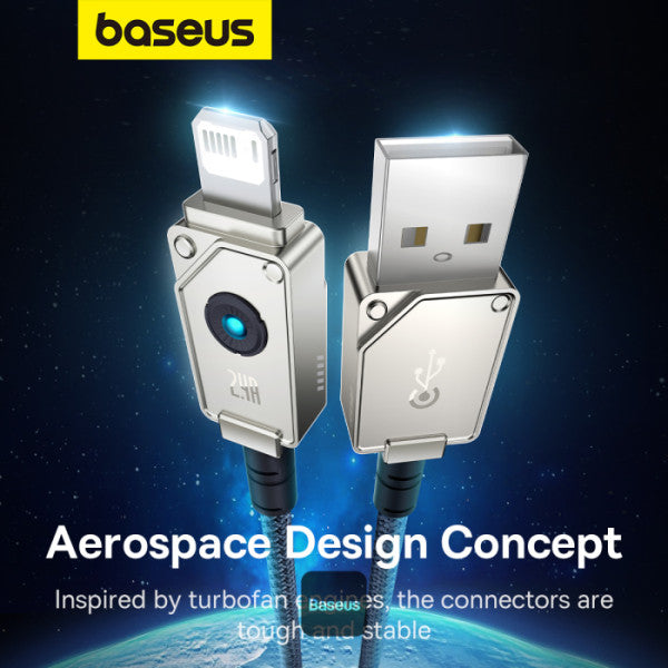 Baseus Unbreakable Series Fast Charging Data Cable USB-A to Lightning 24A 1M - White