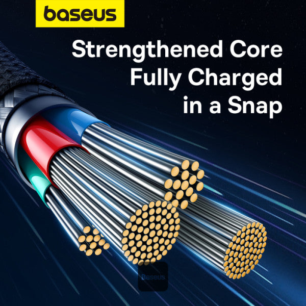Baseus Unbreakable Series Fast Charging Data Cable USB-A to Lightning 24A 1M - White