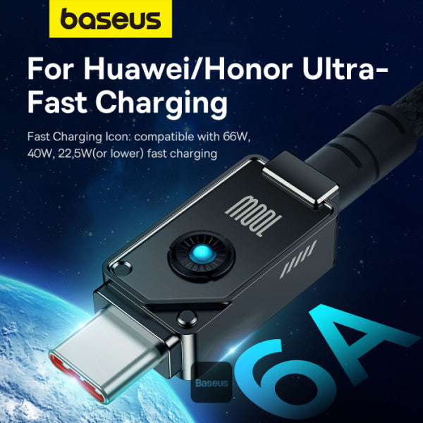 Baseus Unbreakable Series 100W Fast Charging Data Cable USB-A to Type-C 6A 1M - Black