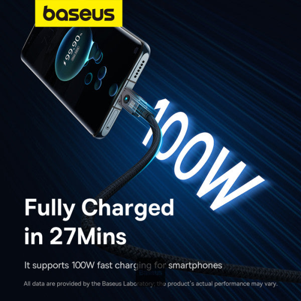 Baseus Unbreakable Series 100W Fast Charging Data Cable USB-A to Type-C 6A 1M - Black