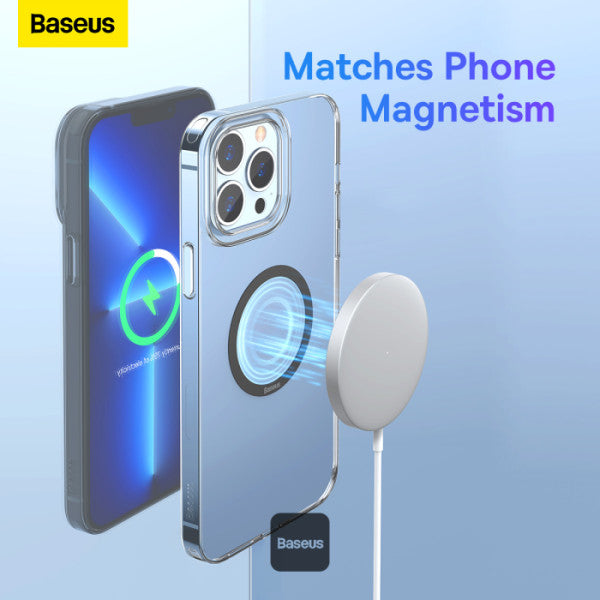 Baseus Halo Series Magnetic Metal Ring Sticker | Ultra-Thin Phone Holder Plate 2 Pcs - Black