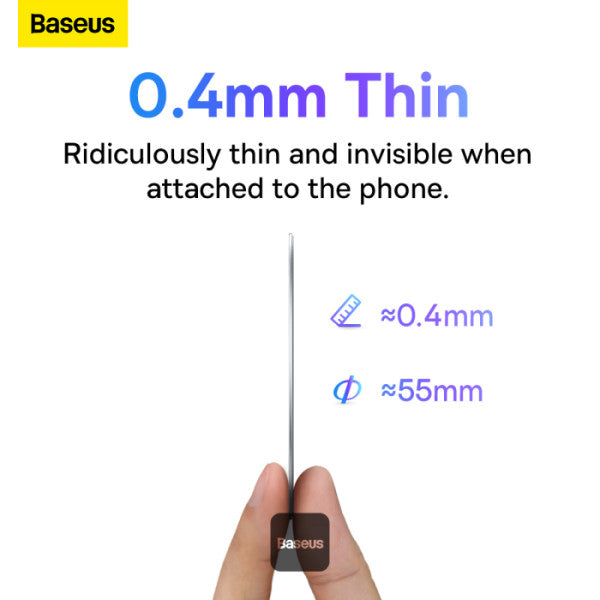 BASEUS Halo Series 2Pcs Pack Magnetic Metal Ring Ultra Thin Adhesive Phone Holder Plate