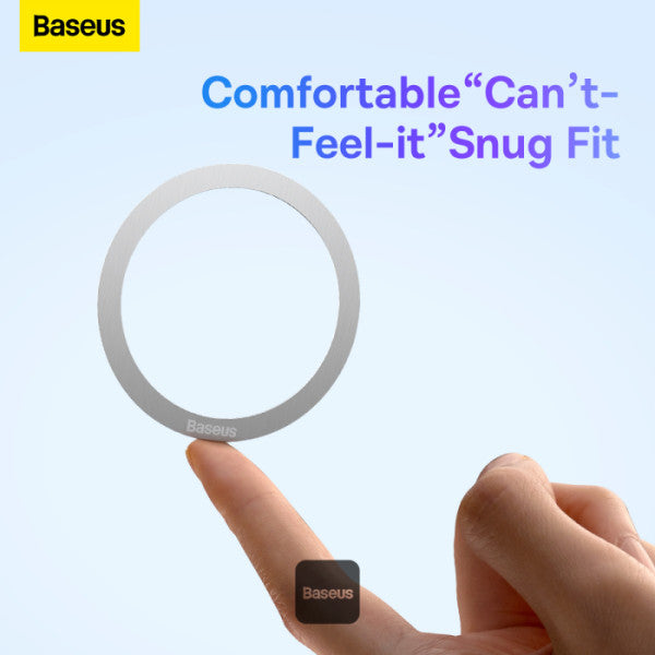 BASEUS Halo Series 2Pcs Pack Magnetic Metal Ring Ultra Thin Adhesive Phone Holder Plate