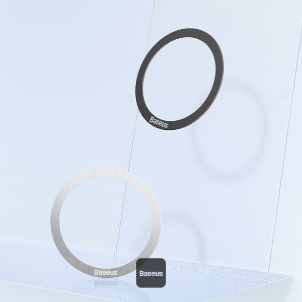 BASEUS Halo Series 2Pcs Pack Magnetic Metal Ring Ultra Thin Adhesive Phone Holder Plate