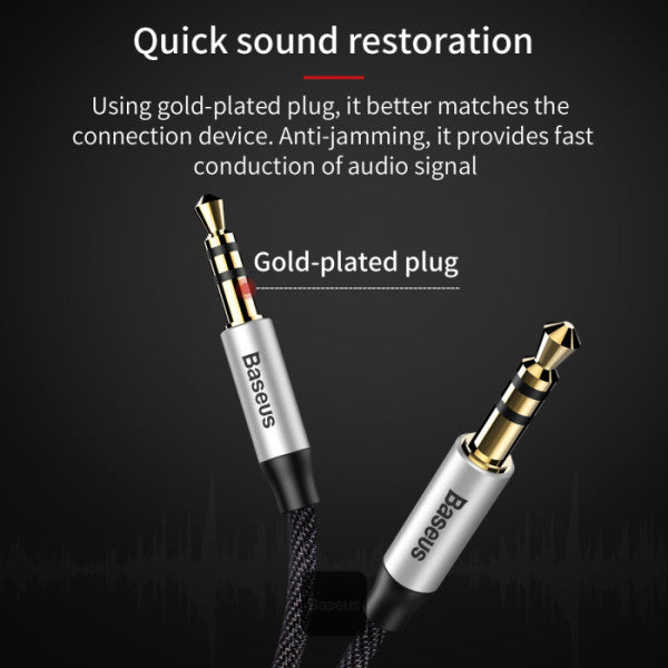 Baseus Yiven M30 Audio Cable Male to Male 35mm Aux Cable 15M - Black