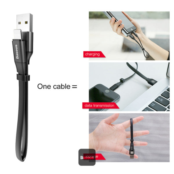 Baseus Nimble USB-A to Lightning Flat Cable -Ultra-Portable Charging Cable 23CM - Black