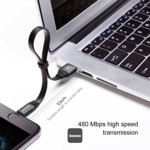 Baseus Nimble USB-A to Lightning Flat Cable -Ultra-Portable Charging Cable 23CM - Black