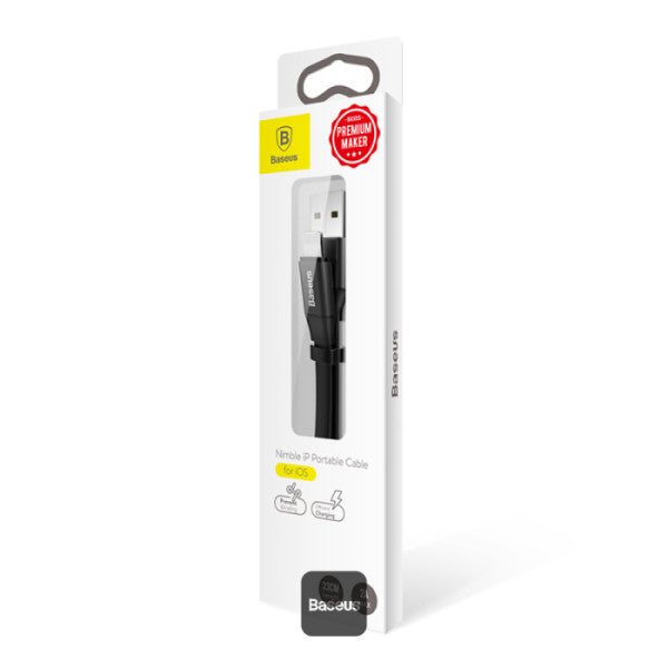 Baseus Nimble USB-A to Lightning Flat Cable -Ultra-Portable Charging Cable 23CM - Black