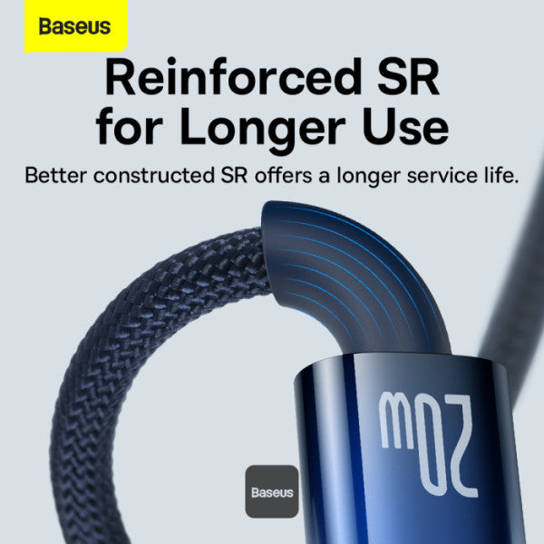 Baseus Explorer Series Auto Power Off Type-C to Lightning Cable - 20W PD Fast Charging Cable and 480Mbps Data Transfer 1M - Blue