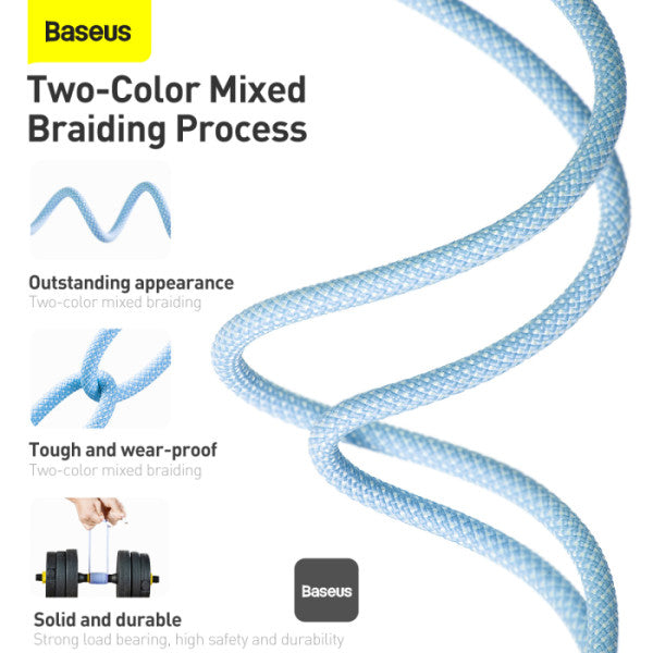 Baseus Dynamic Series Type-C to Lightning Cable - 20W PD Fast Charging & 480Mbps Data Transfer Nylon Braided 2M - Blue