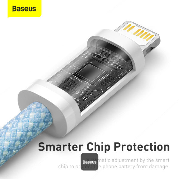 Baseus Dynamic Series Type-C to Lightning Cable - 20W PD Fast Charging & 480Mbps Data Transfer Nylon Braided 2M - Blue