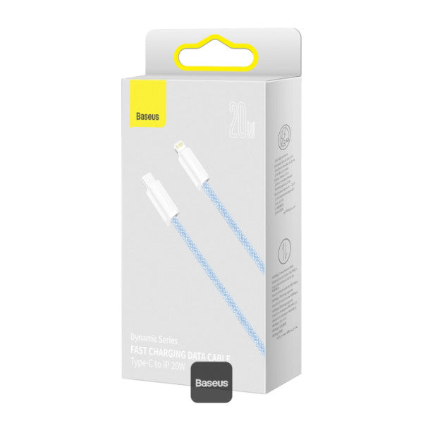 Baseus Dynamic Series Type-C to Lightning Cable - 20W PD Fast Charging & 480Mbps Data Transfer Nylon Braided 2M - Blue