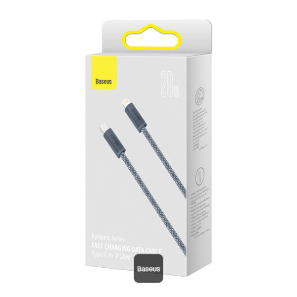 Baseus Dynamic Series Type-C to Lightning Cable - 20W PD Fast Charging & 480Mbps Data Transfer Nylon Braided 1M - Black