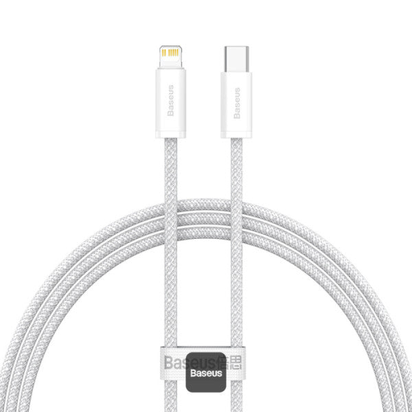 Baseus Dynamic Series Type-C to Lightning Cable - 20W PD Fast Charging & 480Mbps Data Transfer Nylon Braided 1M - White