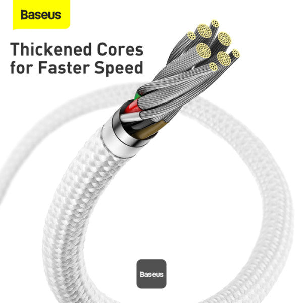 Baseus Dynamic Series Type-C to Lightning Cable - 20W PD Fast Charging & 480Mbps Data Transfer Nylon Braided 1M - White