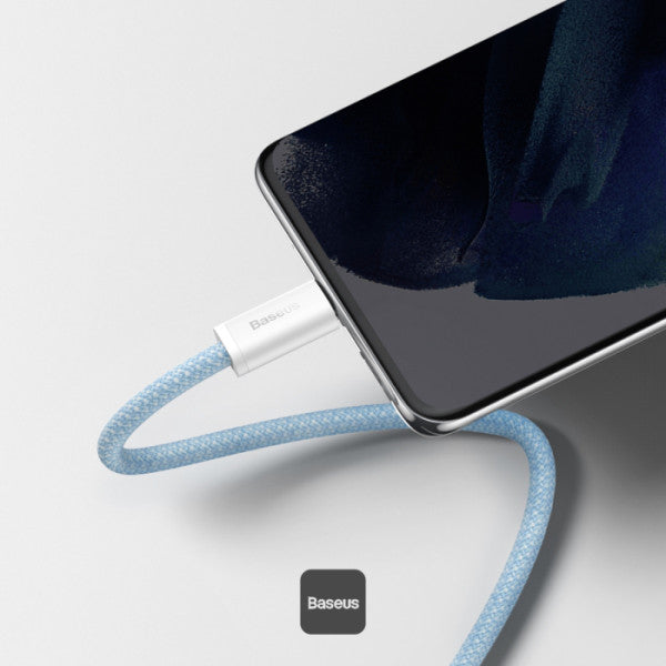 Baseus Dynamic Series Type-C to Type-C Cable - 100W PD Fast Charging & 480Mbps Data Transfer Nylon Braided 1M - Blue