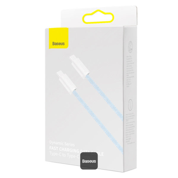 Baseus Dynamic Series Type-C to Type-C Cable - 100W PD Fast Charging & 480Mbps Data Transfer Nylon Braided 1M - Blue